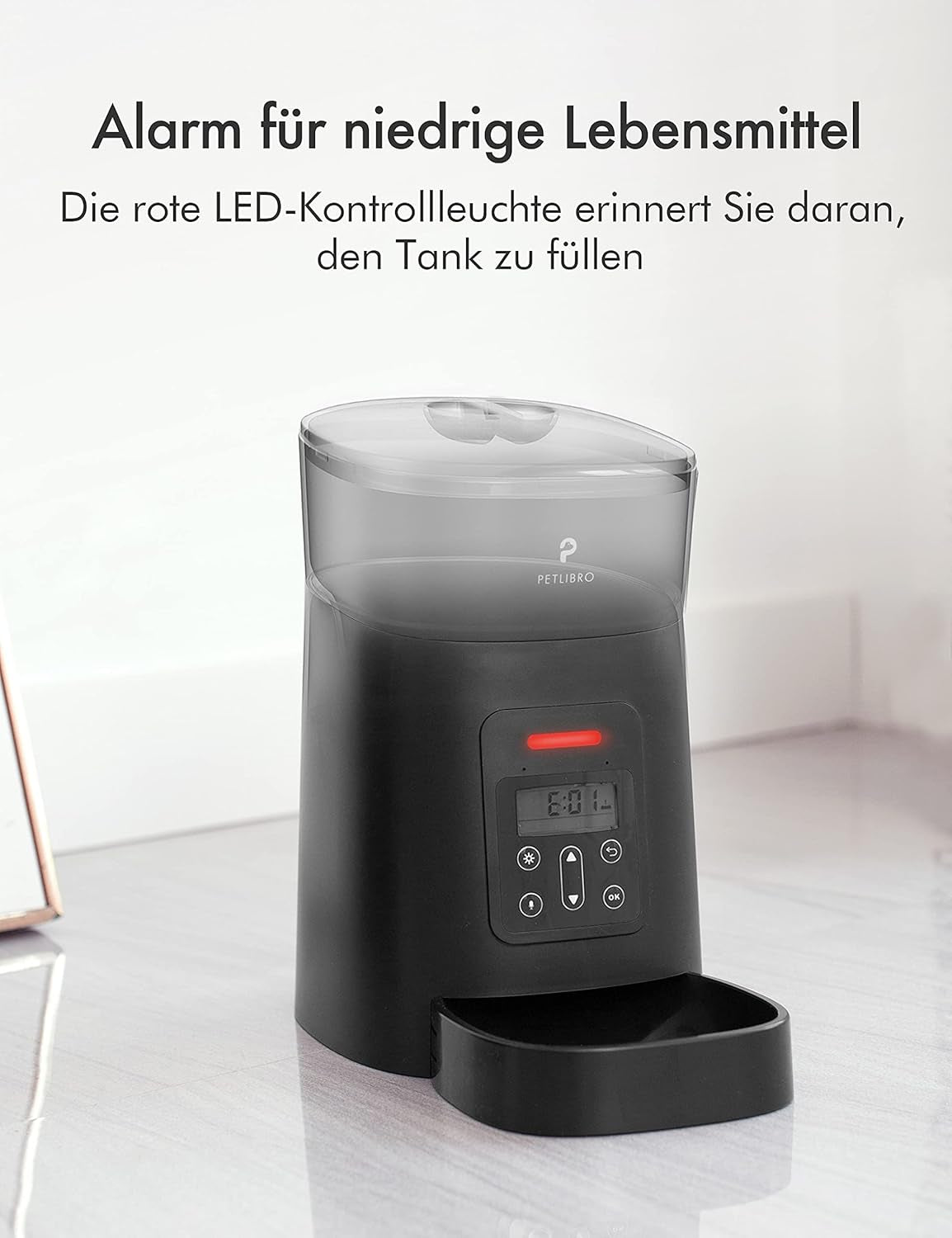 Automatic Cat Feeder Dog Food Dispenser Auto Timer Pet Feeding Tray, Low Food & Motion & Sound Alerts, 4L Basic PLAF004