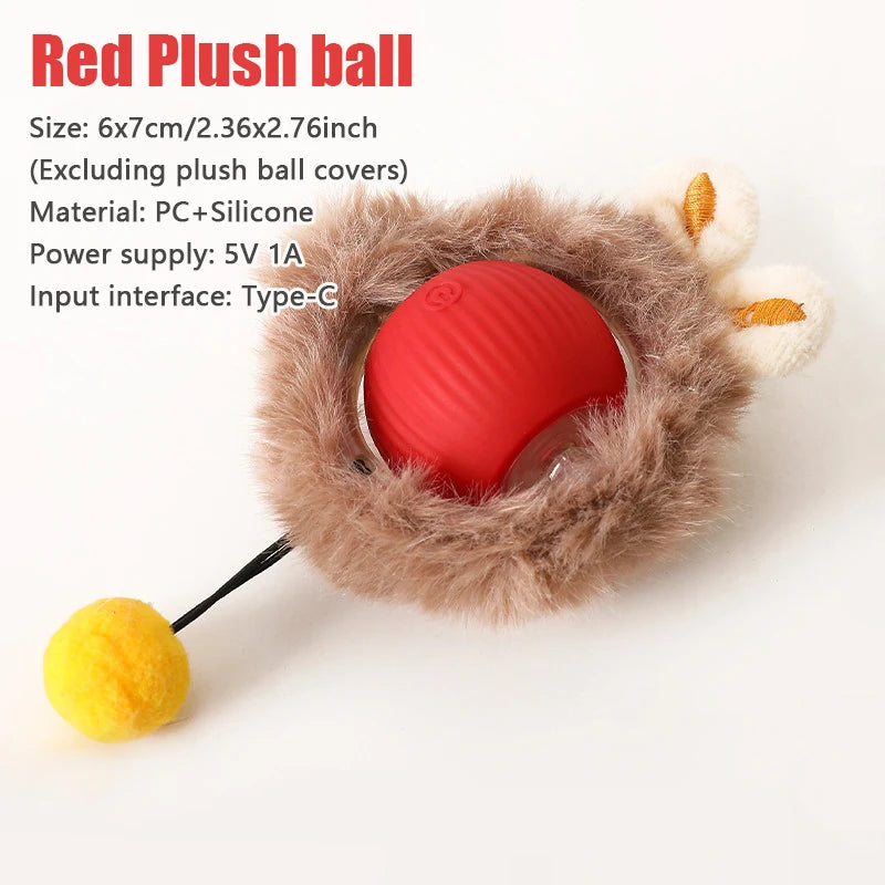 1PC Smart Cat Toys Automatic Rolling Ball Fake Tail Rechargeable Electric Pet Interactive Toy Cat Training Imitate Mouse Tail
