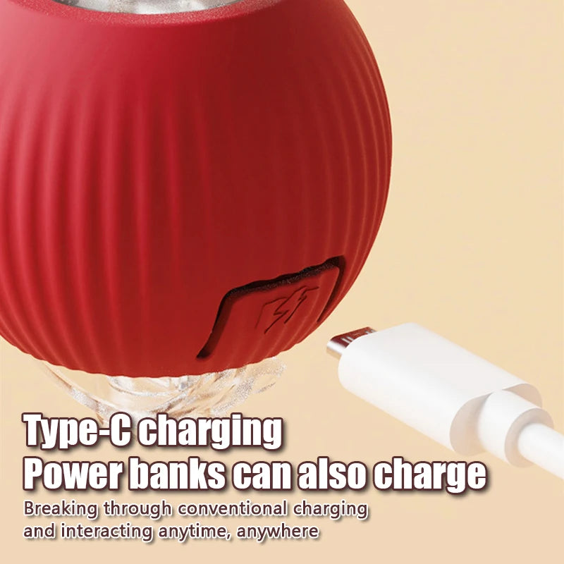 1PC Smart Cat Toys Automatic Rolling Ball Fake Tail Rechargeable Electric Pet Interactive Toy Cat Training Imitate Mouse Tail