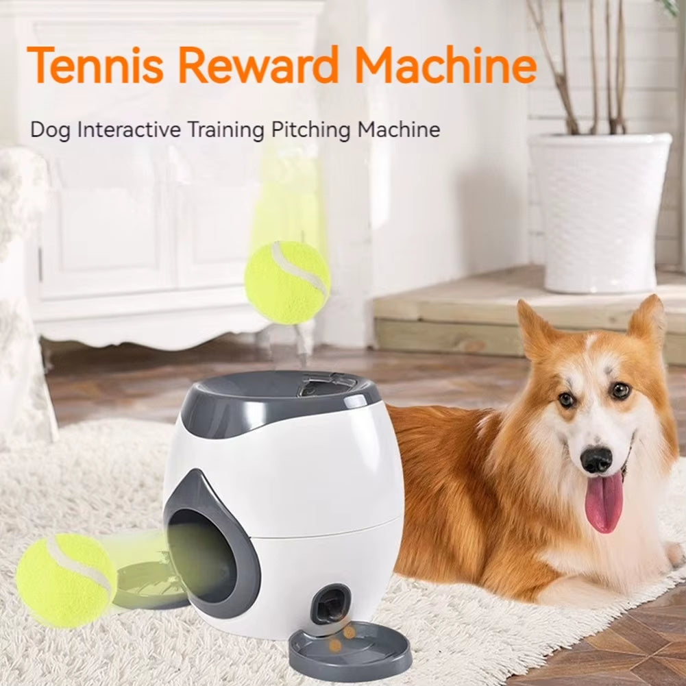 Automatic Dog Ball Launcher Dog Tennis Food Reward Machine Interactive Dog Ball Thrower Dog Tennis Balls Feeder for Dogs