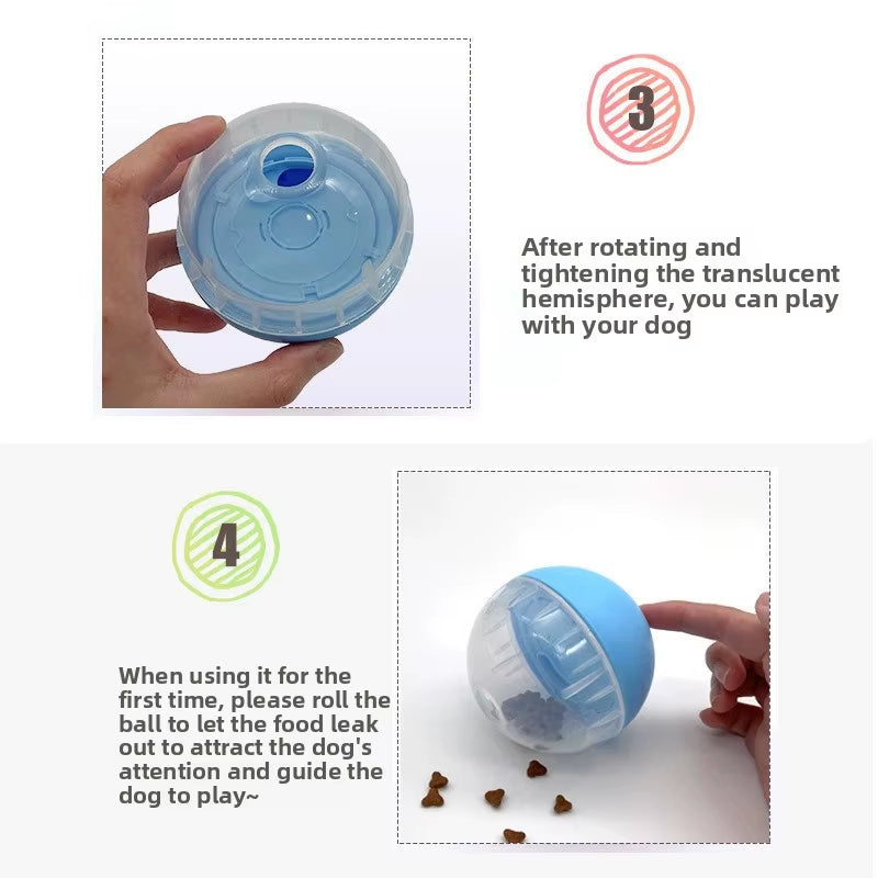 Treat Ball Dog Treat Dispenser Toy Ball Interactive Dog Toy - 4" Dog Food Toy Stimulation, Slow Feeder