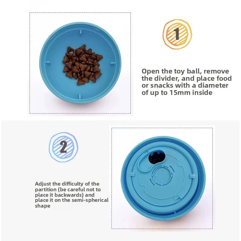 Treat Ball Dog Treat Dispenser Toy Ball Interactive Dog Toy - 4" Dog Food Toy Stimulation, Slow Feeder