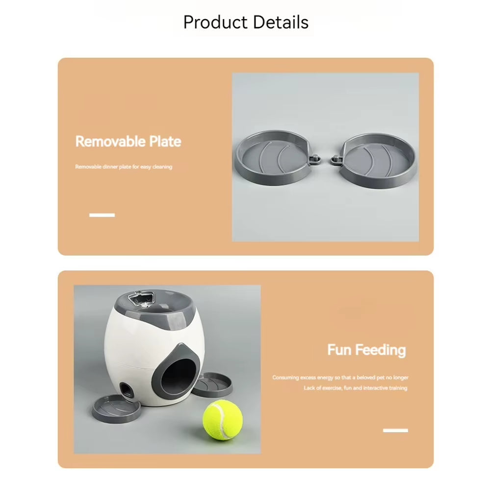 Automatic Dog Ball Launcher Dog Tennis Food Reward Machine Interactive Dog Ball Thrower Dog Tennis Balls Feeder for Dogs